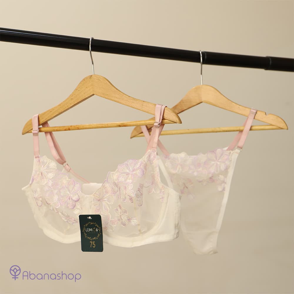 ست شورت و سوتین گیپور فانتزی فنردار لمون — تصویر ۴