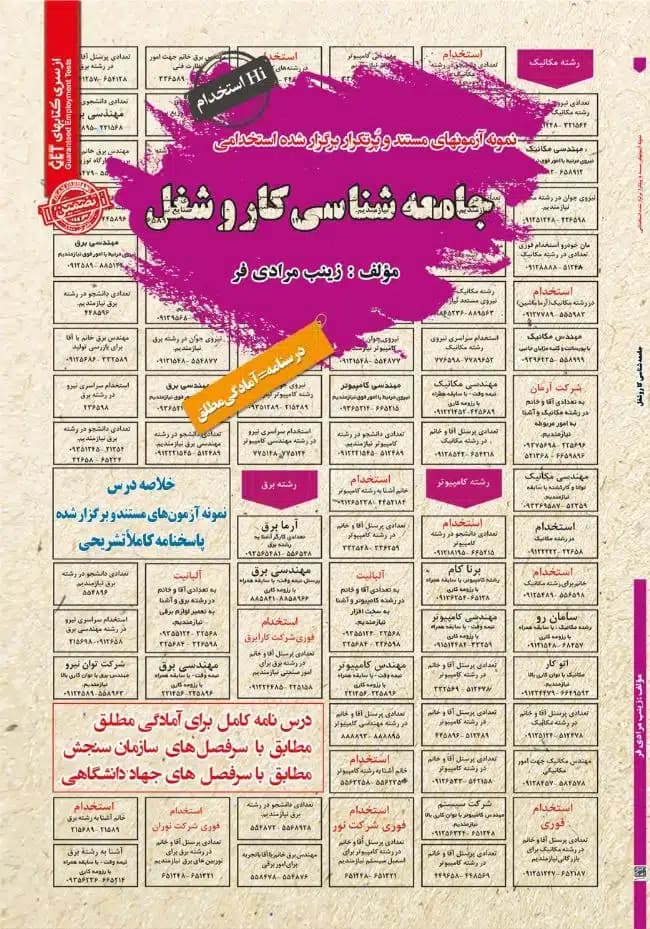کتاب استخدامی جامعه شناسی کار و شغل نشر سامان سنجش