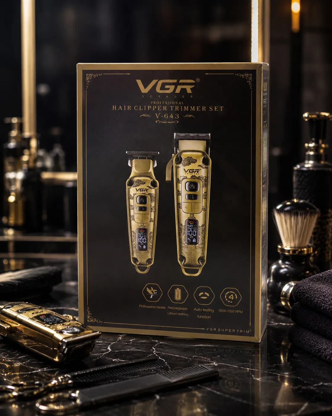 ست ماشین اصلاح وی جی آر مدل V-643 — تصویر ۳