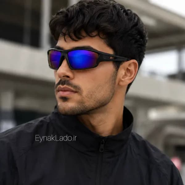 عینک آفتابی ورزشی مدل 7225 فریم بیس دار کائوچویی عدسی جیوه ای لنز UV400 مناسب زنانه و مردانه — تصویر ۷