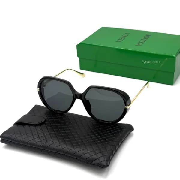 عینک آفتابی بتگا bottega veneta مدل M101 فریم گرد فلزی | لنز UV400 |زنانه