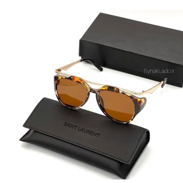 عینک آفتابی YSL مدل M7282 فریم مربعی فلزی | لنز UV400 | زنانه