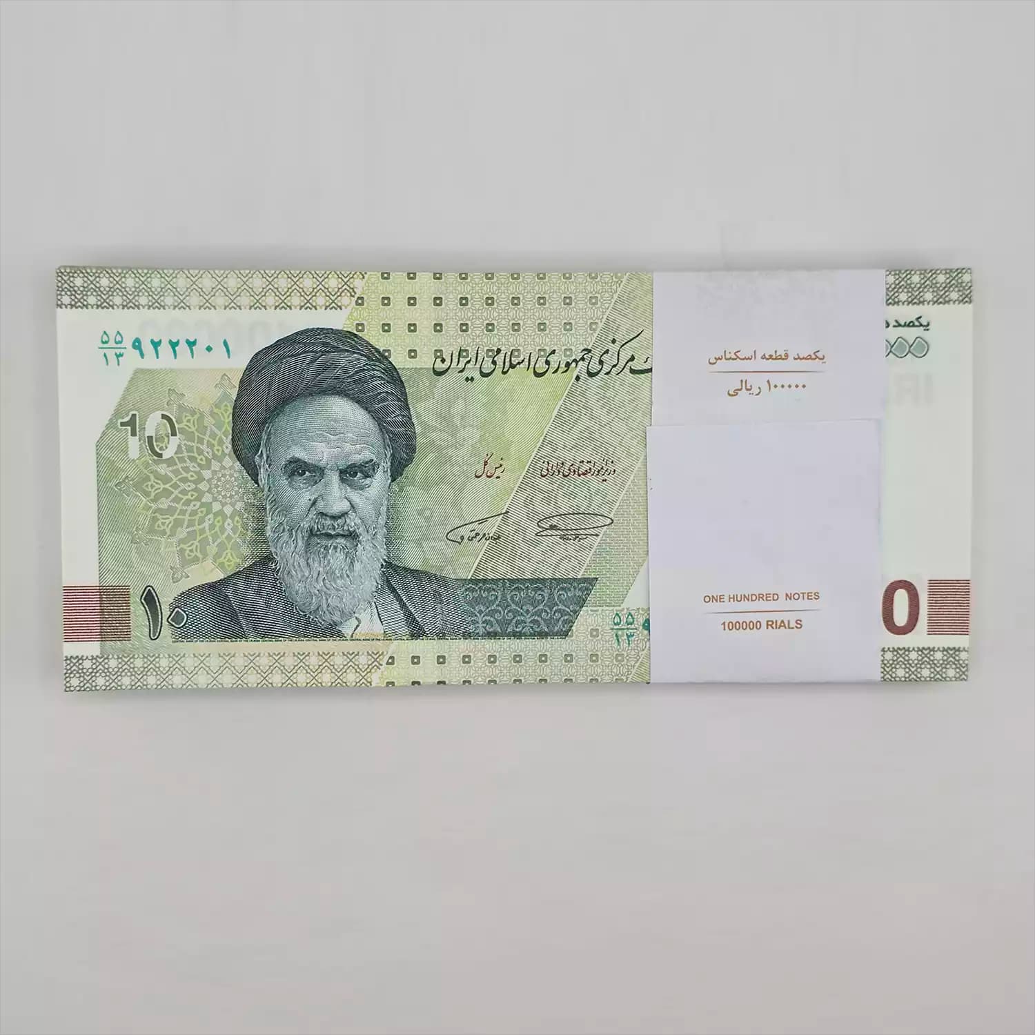 بسته اسکناس 10000 تومانی جمهوری – شماره قرینه و رند – 55/922201
