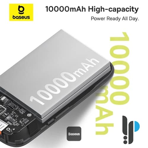 پاوربانک 30 واتی بیسوس مدل Baseus Qpow2 P10055008 با 2 کابل Type-C ظرفیت 10000 میلی آمپر — تصویر ۶