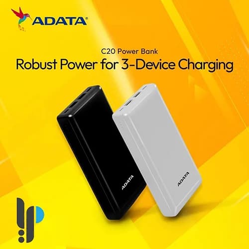 پاوربانک 15 وات ای دیتا مدل ADATA C20 ظرفیت 20000 میلی آمپر — تصویر ۶