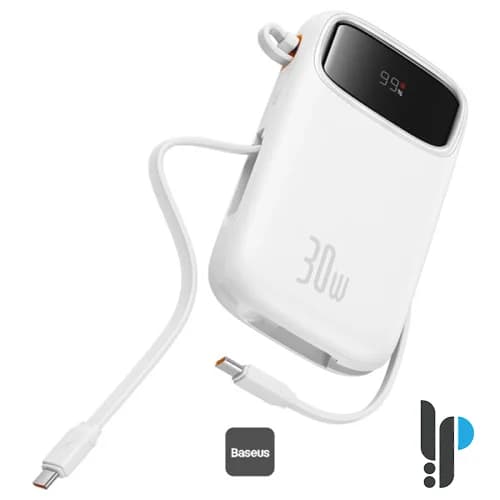 پاوربانک 30 واتی بیسوس مدل Baseus Qpow2 P10055009 با 2 کابل Type-C ظرفیت 20000 میلی آمپر — تصویر ۶