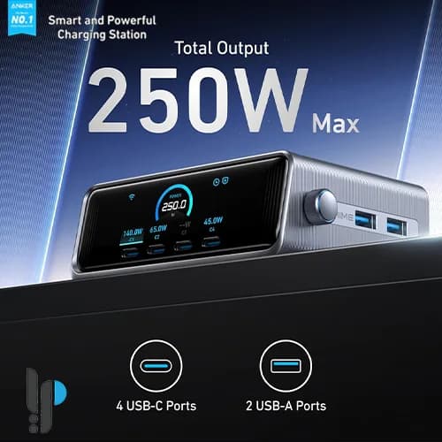 شارژر رومیزی 6 پورت 250 واتی انکر مدل Anker Prime A2345 — تصویر ۳