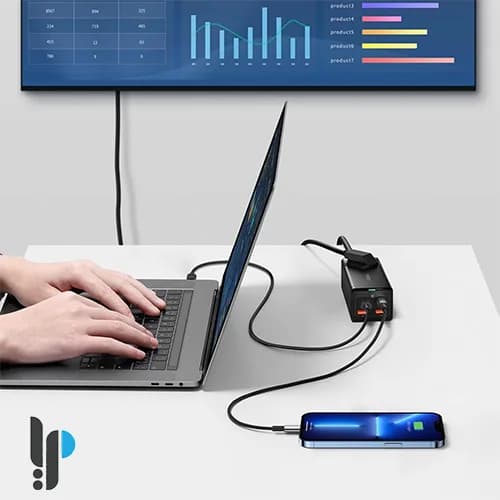 شارژر رومیزی 100 وات بیسوس مدل Baseus powerCombo PSZM000401 — تصویر ۲