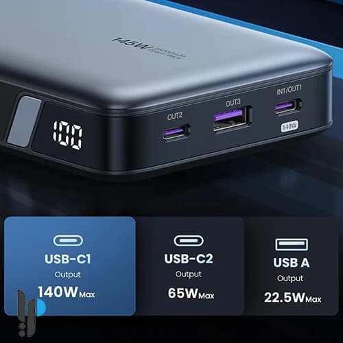 پاوربانک 145 واتی یوگرین مدل UGreen PB205 کد 90597A ظرفیت 25000mAh — تصویر ۶