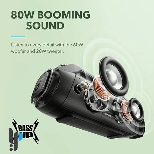 اسپیکر بلوتوثی 80 وات انکر مدل Motion Boom Plus A3129 — تصویر ۷