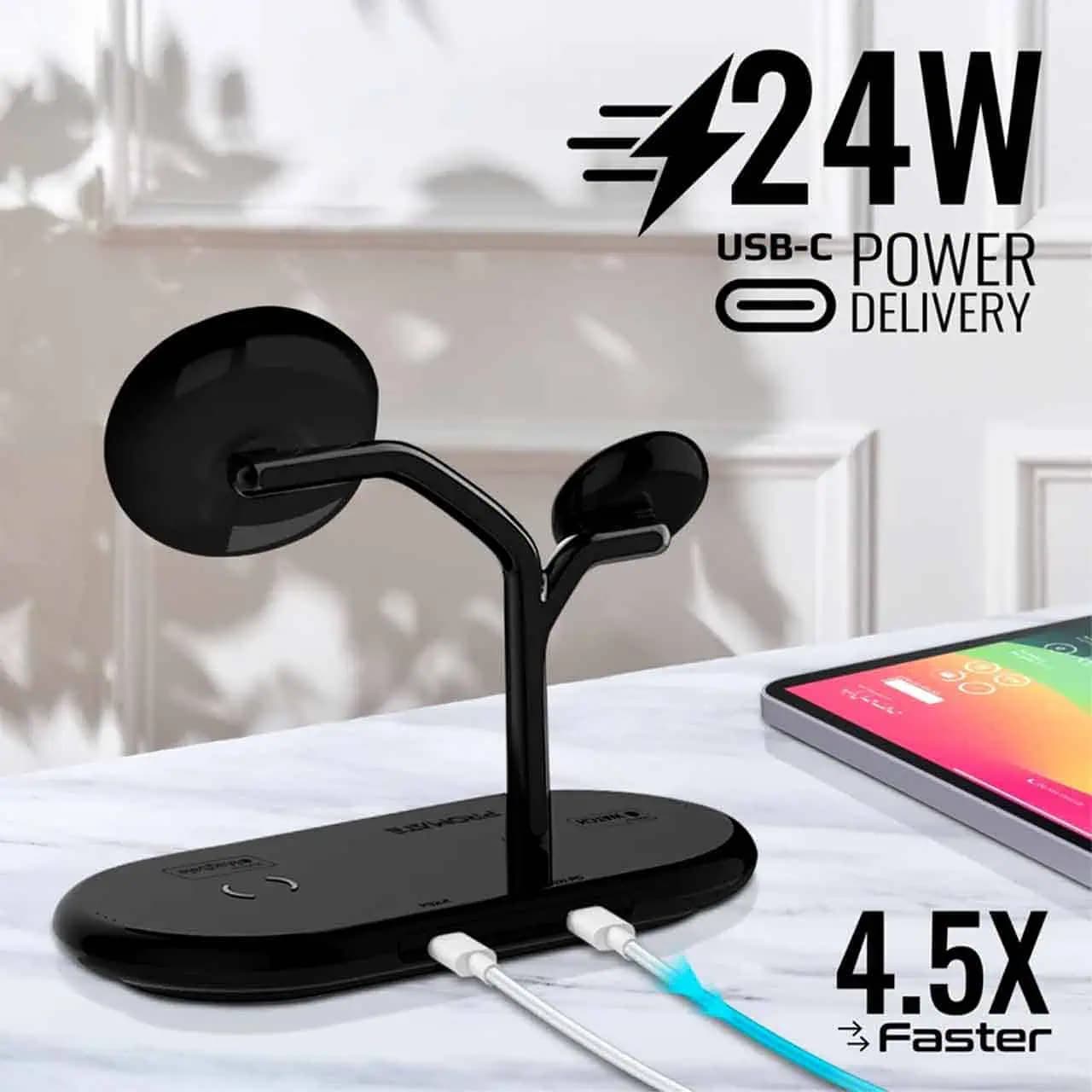 شارژر وایرلس سه کاره پرومیت مدل SYNERGY-PRO — تصویر ۴