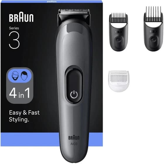 ماشین اصلاح موی صورت شارژی براون BRAUN مدل series 3 AIO3500 — تصویر ۲