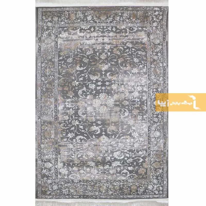 فرش طوسی طرح پامچال 480 شانه