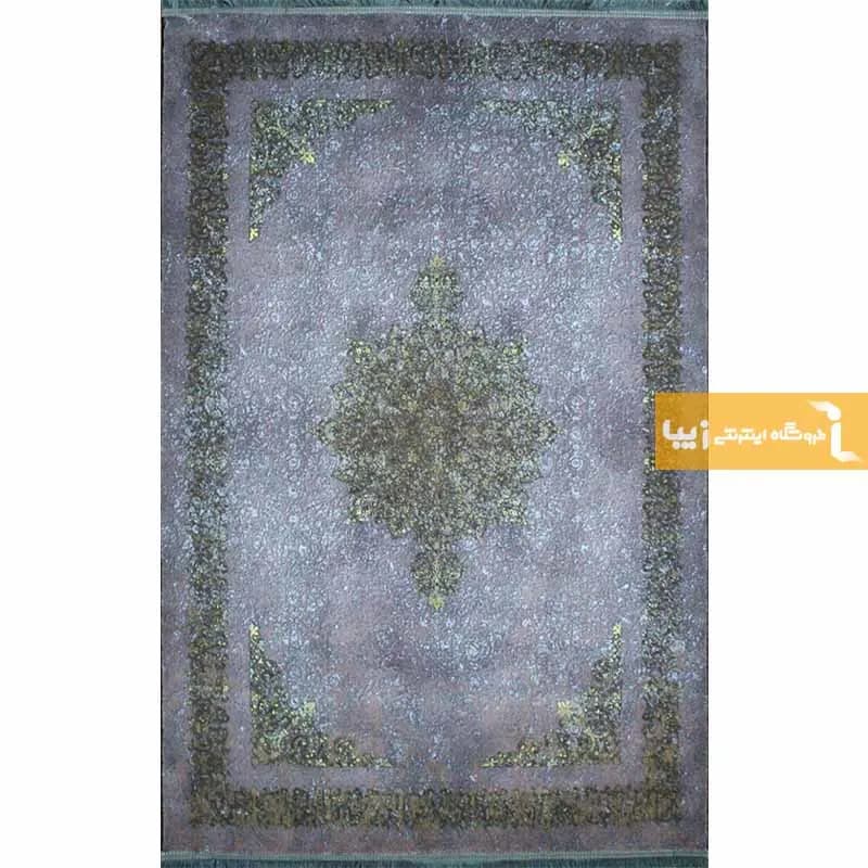 فرش سرمه ای طرح عقیق آبی