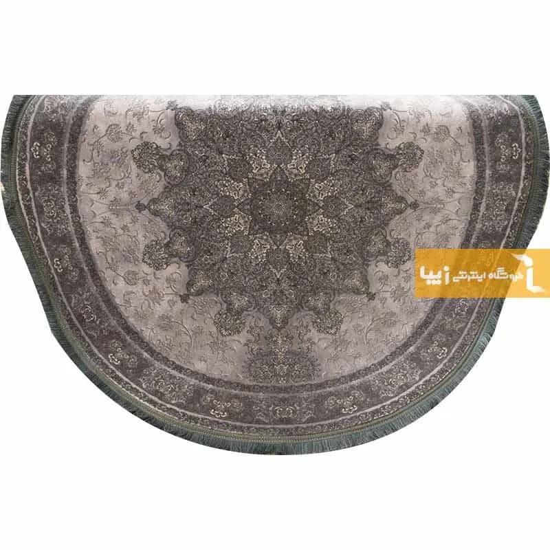 فرش گرد طوسی طرح تورمالین — تصویر ۵