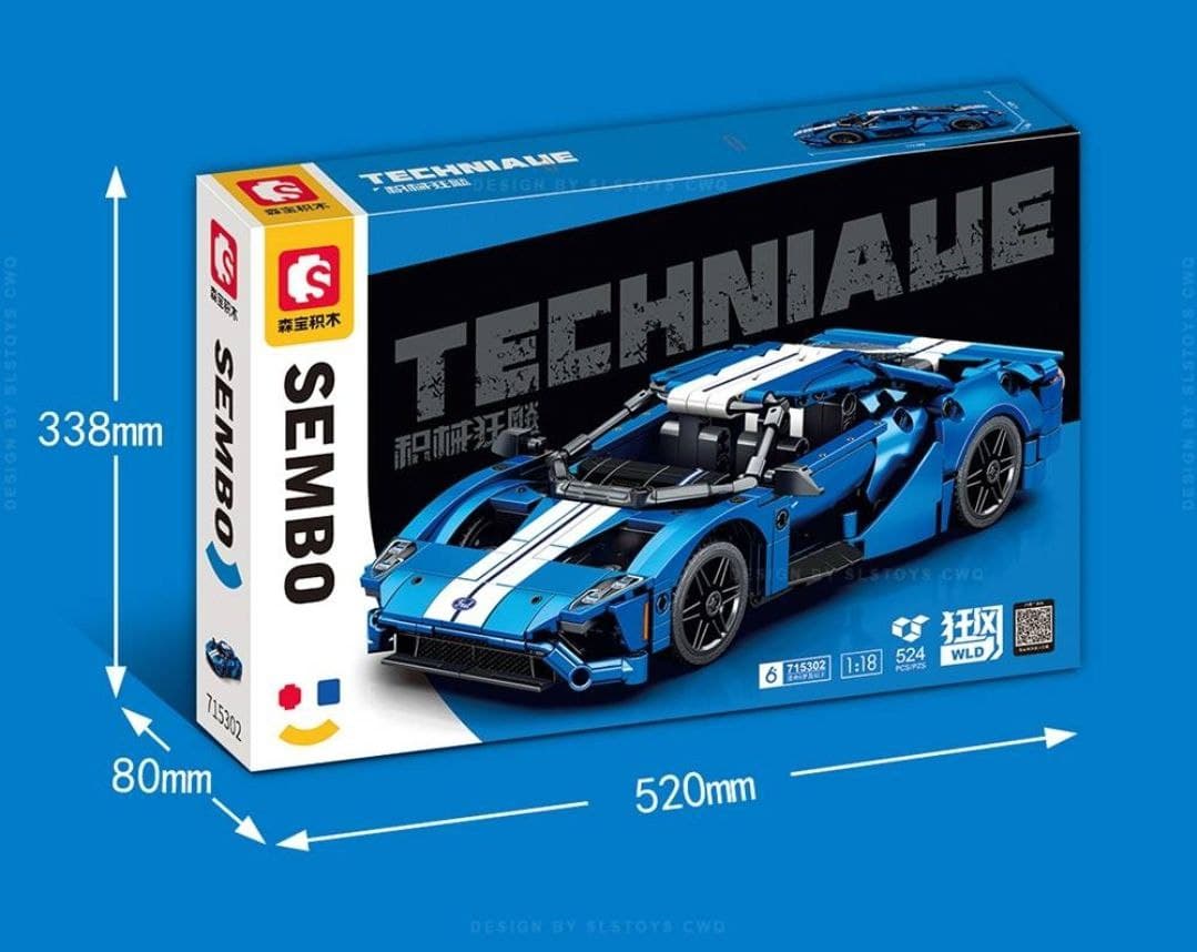 لگو تکنیک ماشین فورد جی تی Ford GT برند سیمبو آیتم 715302 — تصویر ۴