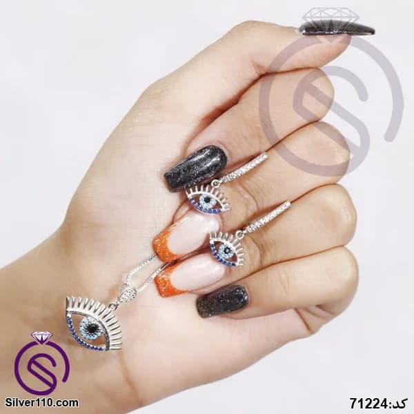 نیم ست نقره زنانه چشم و نظر مدل کد 71224 — تصویر ۴