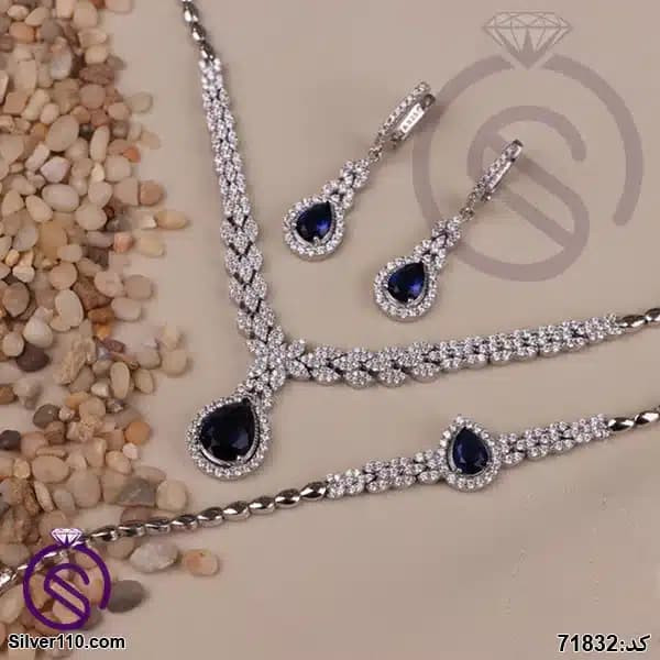 سرویس نقره زنانه کریستال آبی کد 71832 — تصویر ۶