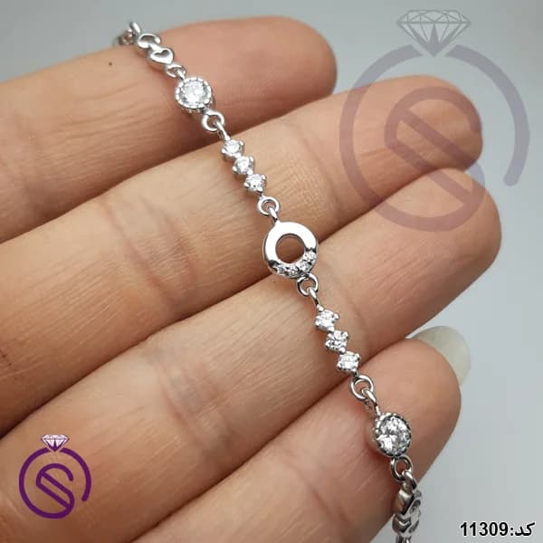 دستبند نقره زنانه مدل بینا کد 11309 — تصویر ۲