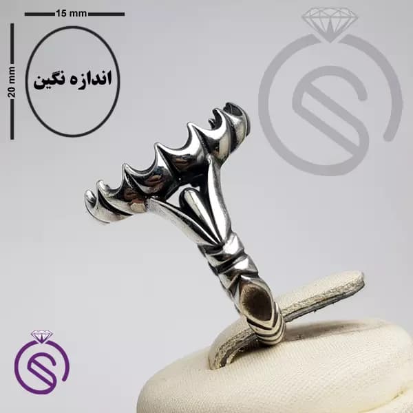 رکاب انگشتر نقره مردانه کد 72110 — تصویر ۴