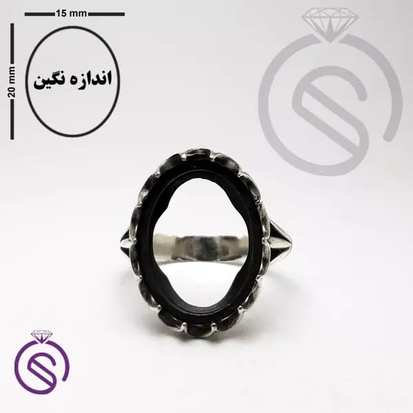 رکاب انگشتر نقره مردانه کد 72110 — تصویر ۲