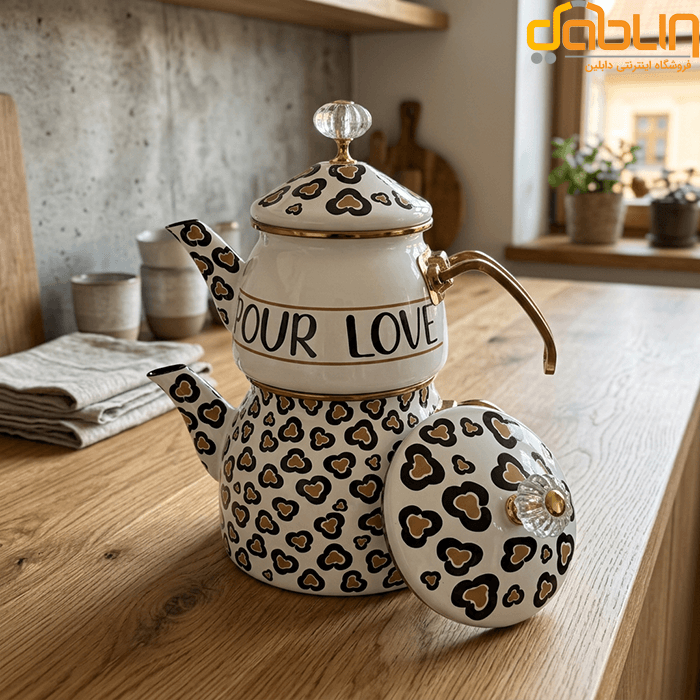 کتری و قوری شاهین Shahin طرح پلنگی