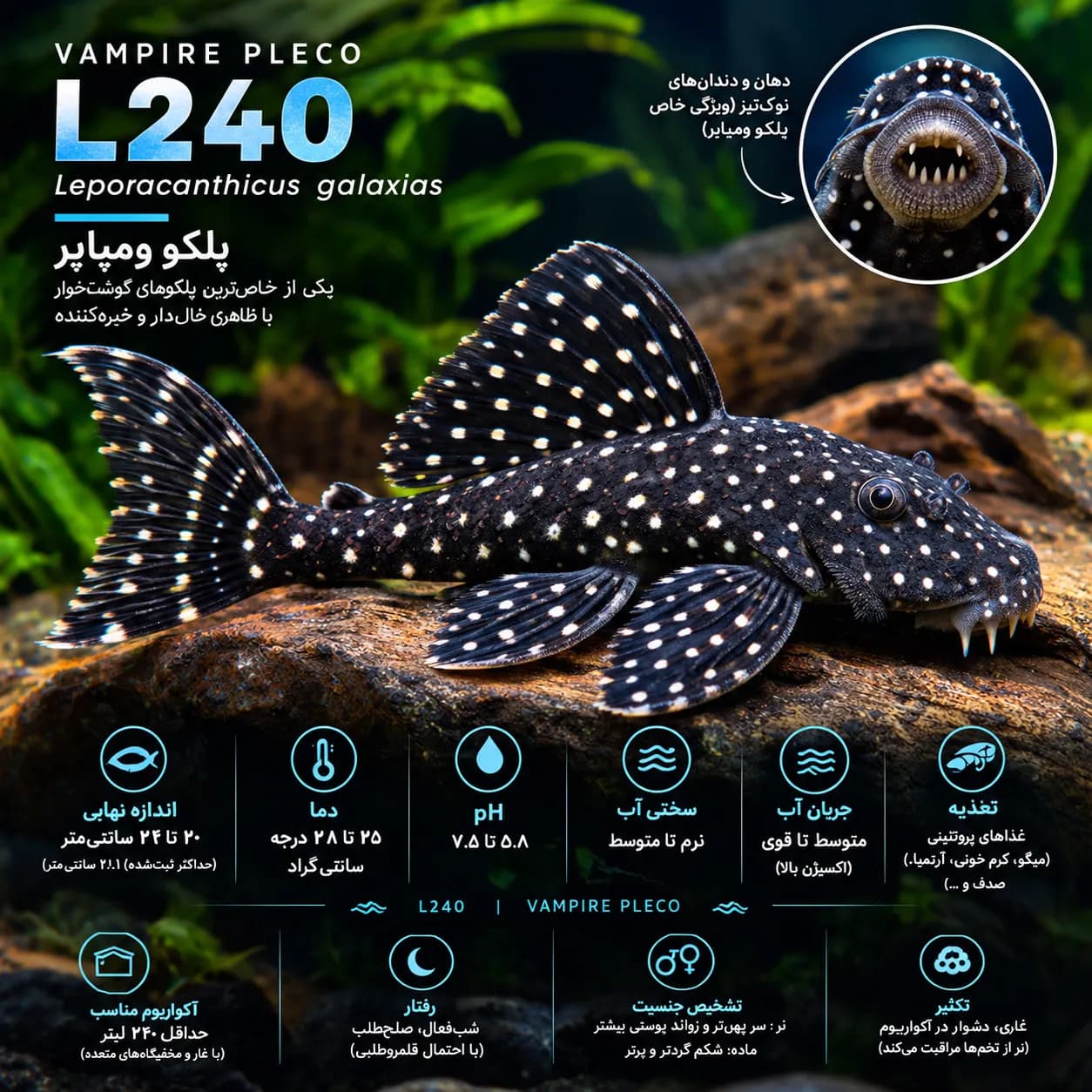 ماهی پلکو ومپایر L240 سایز3 سانت
