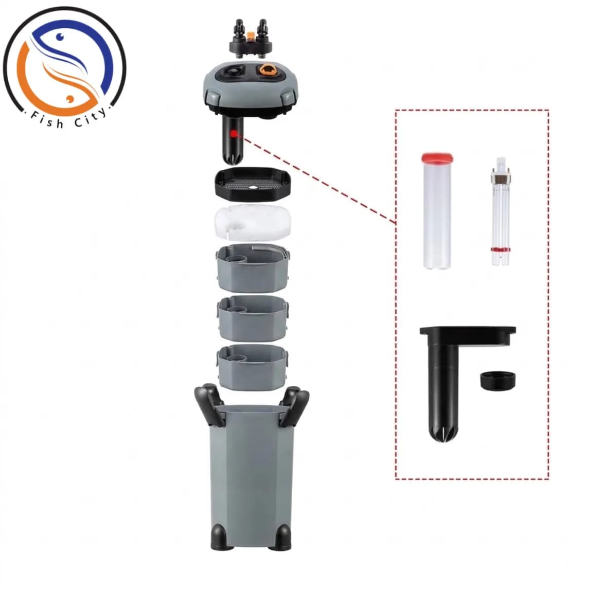 فیلتر سطلی آکواریوم سوبو مدل یو وی دار SF-1500F-UV — تصویر ۳