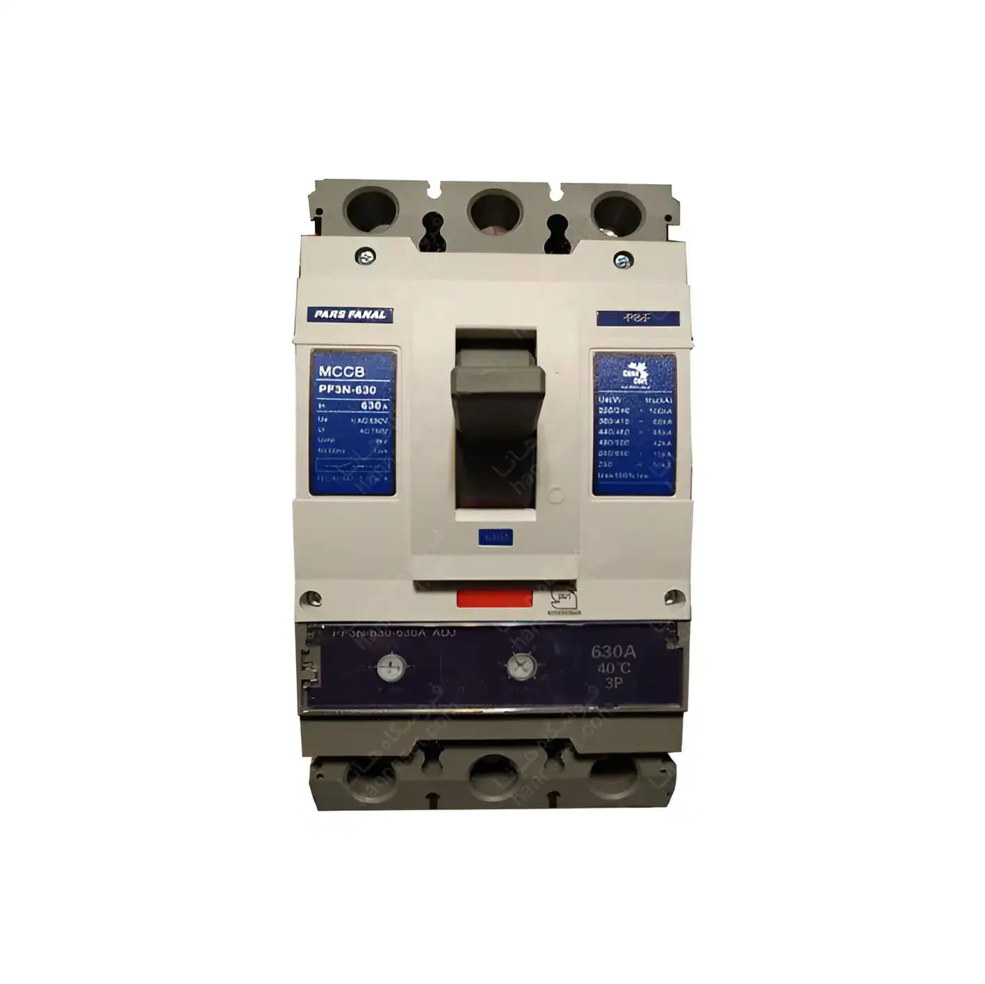 کلید اتوماتیک 630 آمپر قابل تنظیم حرارتی- مغناطیسی PF3N-630 پارس فانال — تصویر ۲