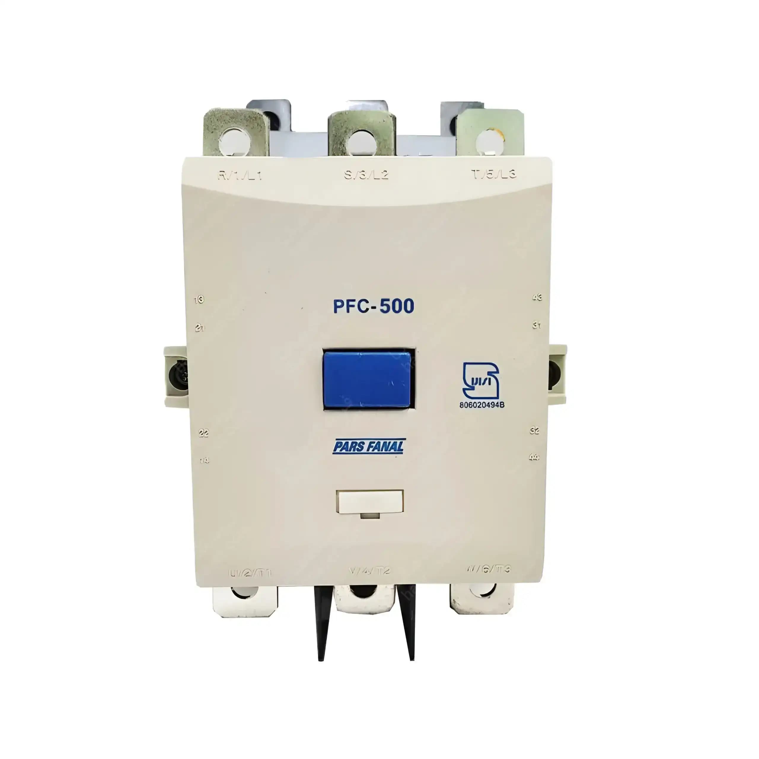 کنتاکتور 500 آمپر، 265 کیلووات، بوبین AC 110-220 مدل 500-PFC پارس فانال