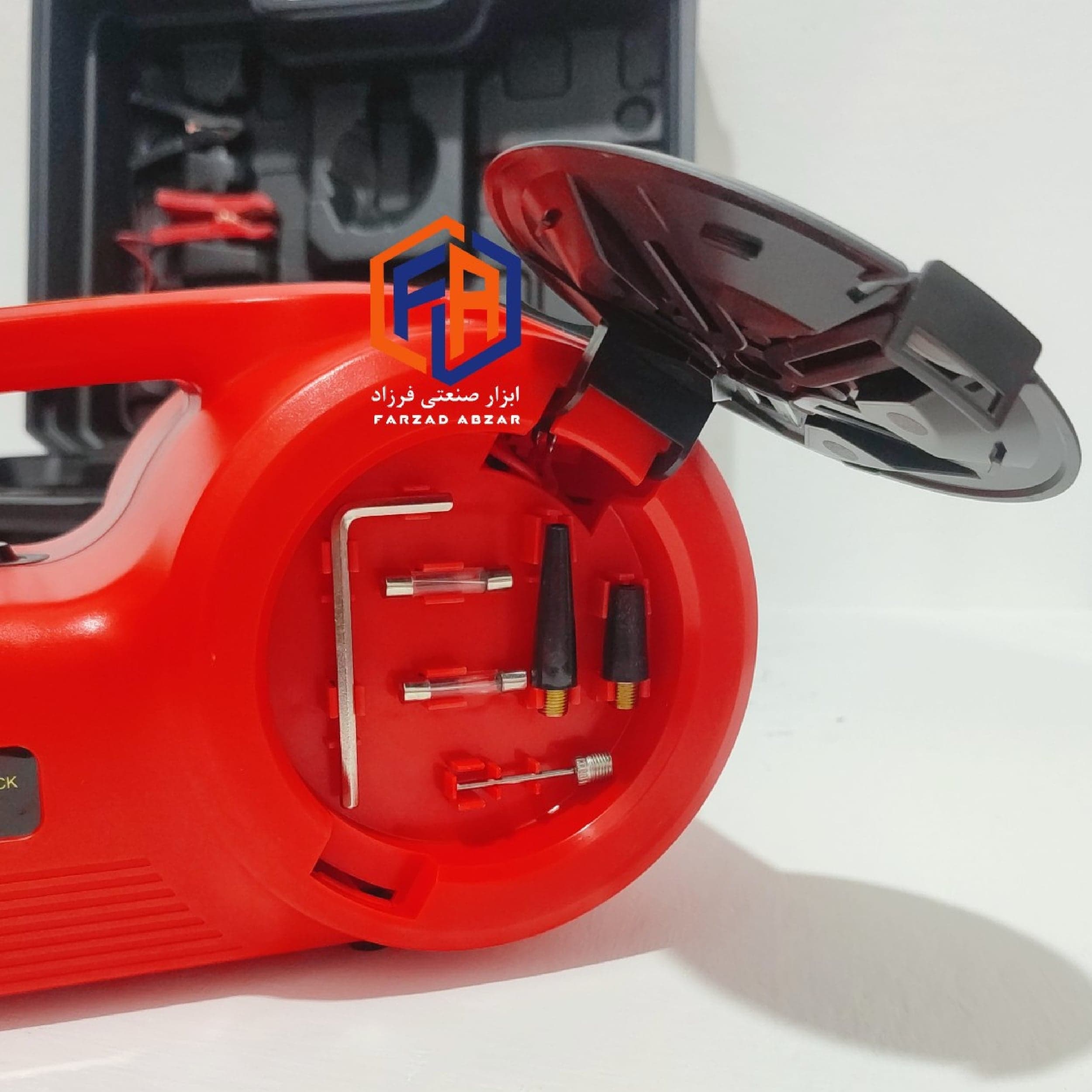 پک کامل آپاراتی جک پمپ باد و بکس برقی مدل Repair tool kit — تصویر ۴