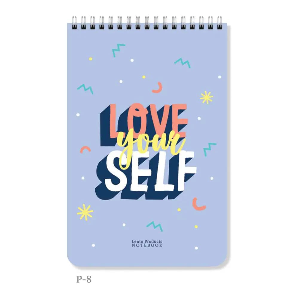 دفتر پاستیلی طرح Love your self سایز A5
