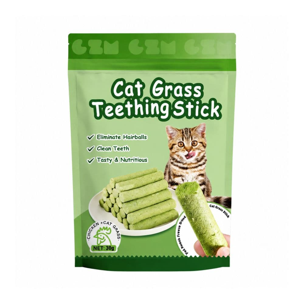 تشویقی گرس فریزدراید گربه مدل لولهای Cat Grass Teething Stick