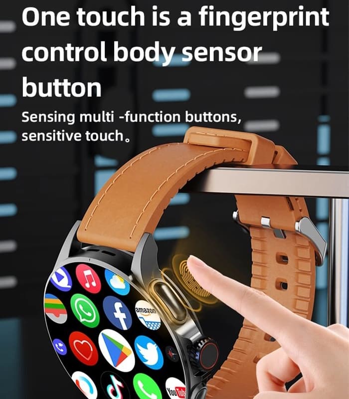 ساعت هوشمند اندروید صفحه گرد سیم کارت خور مدل GT200| 5G — تصویر ۴