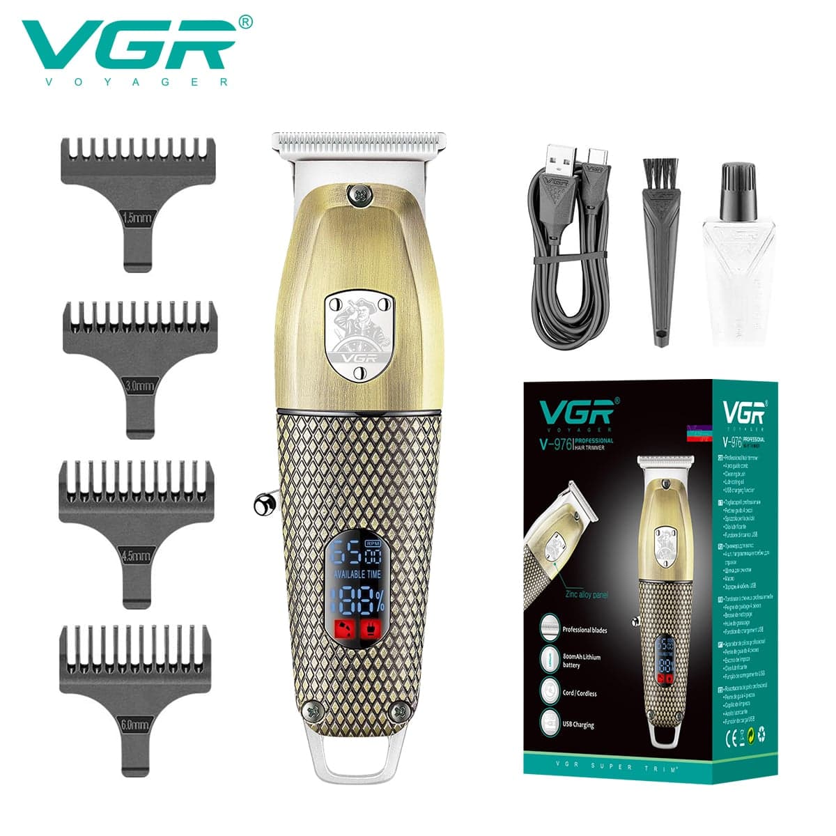 ماشین اصلاح سر و صورت وی جی آر مدل VGR-976 — تصویر ۲