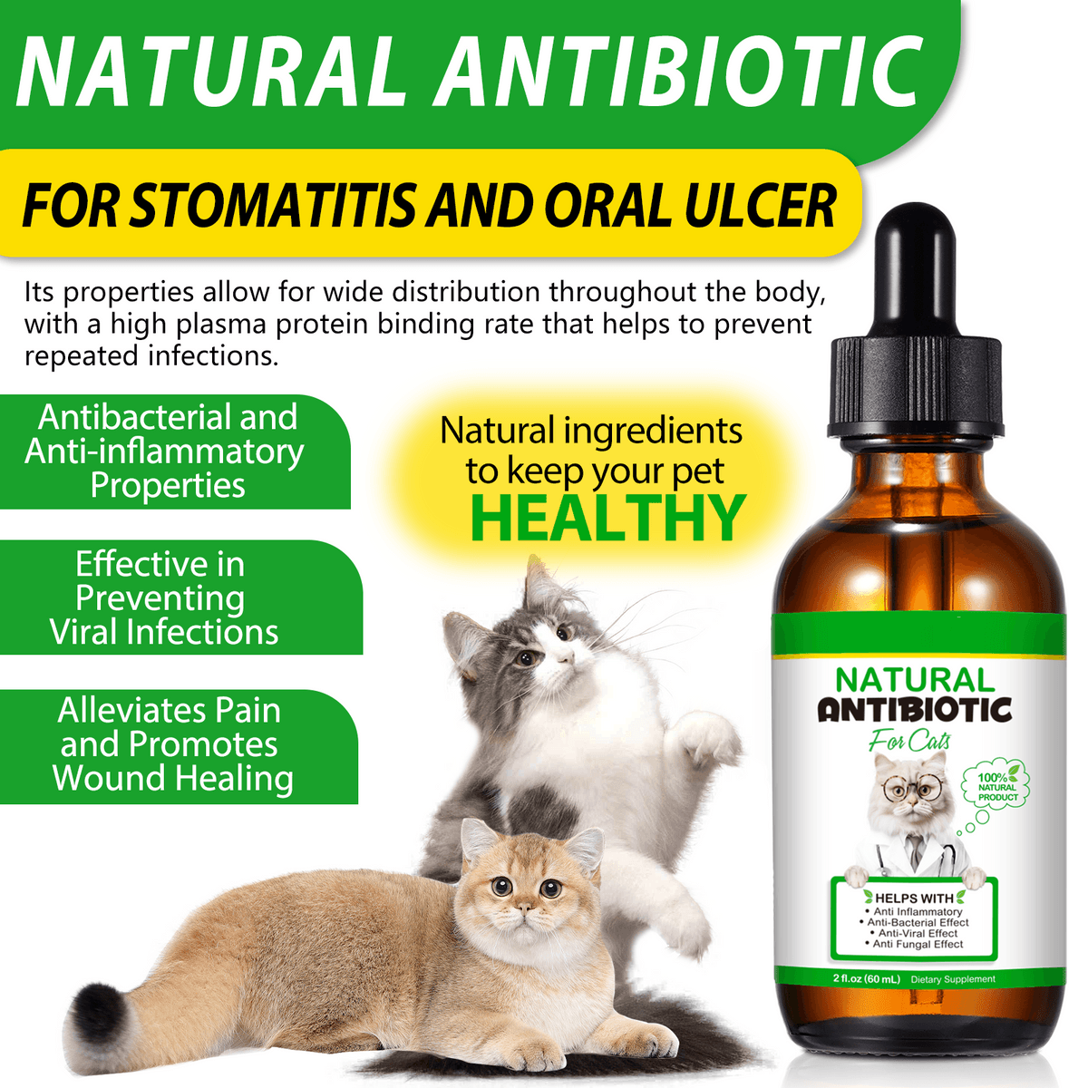 قطره آنتی بیوتیک طبیعی گربه اویمال _ Oimmal cat natural antibiotic — تصویر ۴