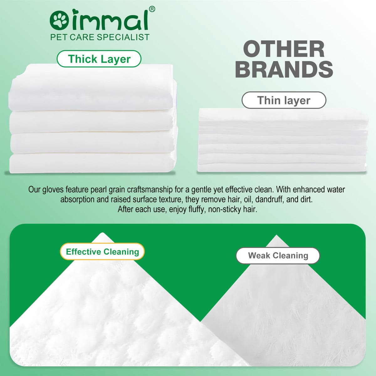 دستمال مرطوب دستکشی سگ و گربه اویمال 10 عددی _ Oimmal pet glove wipes — تصویر ۷