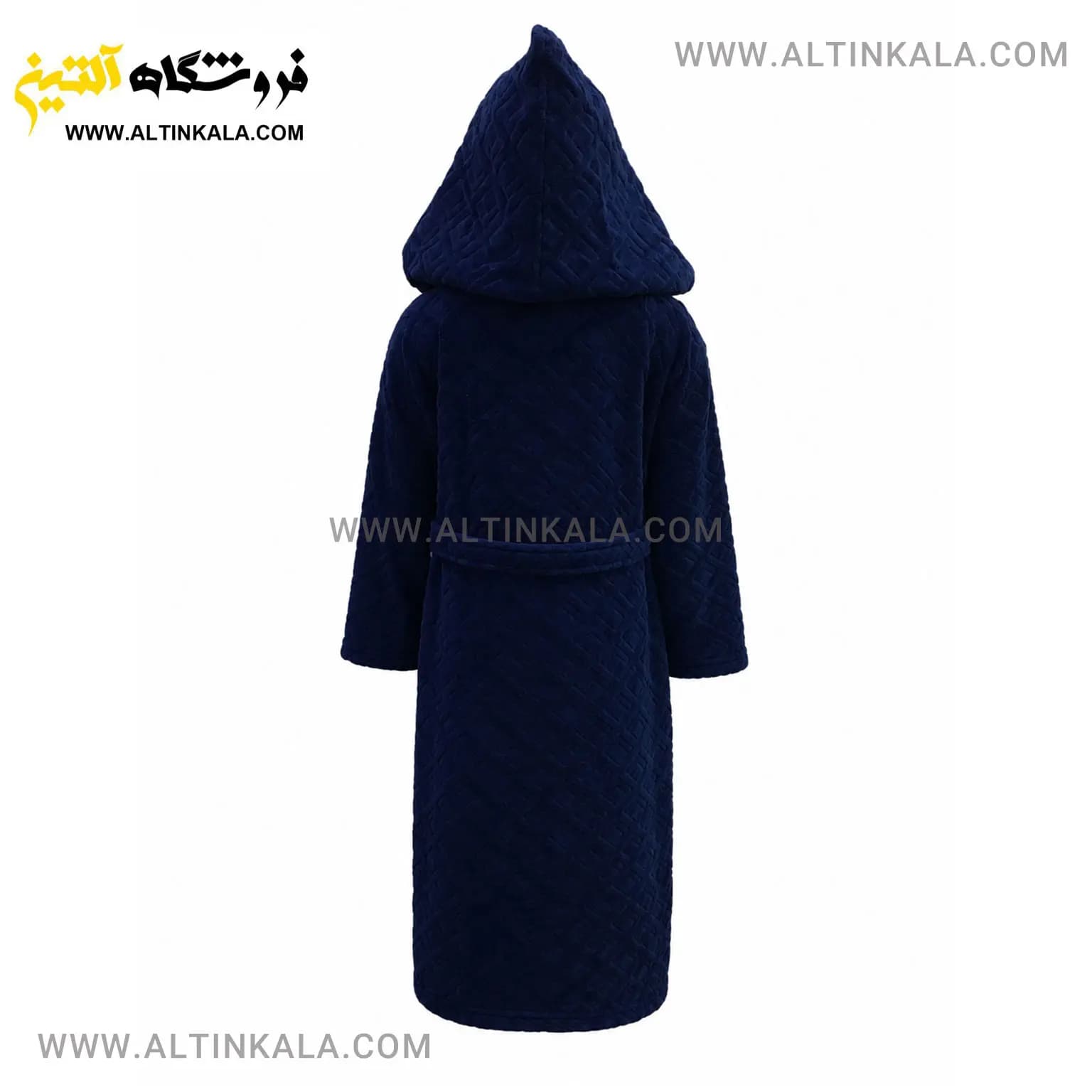 حوله پالتویی کودک ماندگار طرح ساده سرمه ای سایز 110 — تصویر ۲
