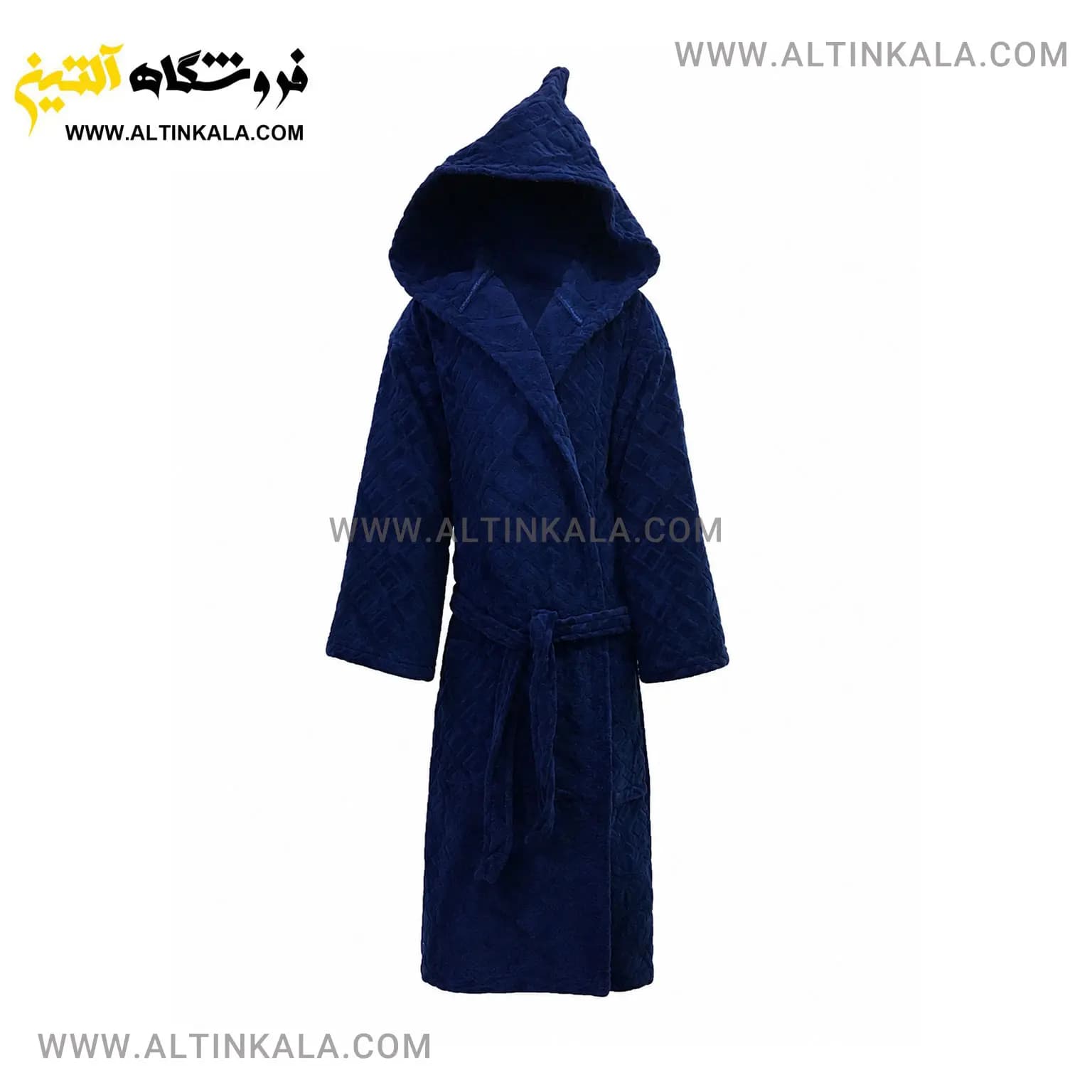 حوله پالتویی کودک ماندگار طرح ساده سرمه ای سایز 110