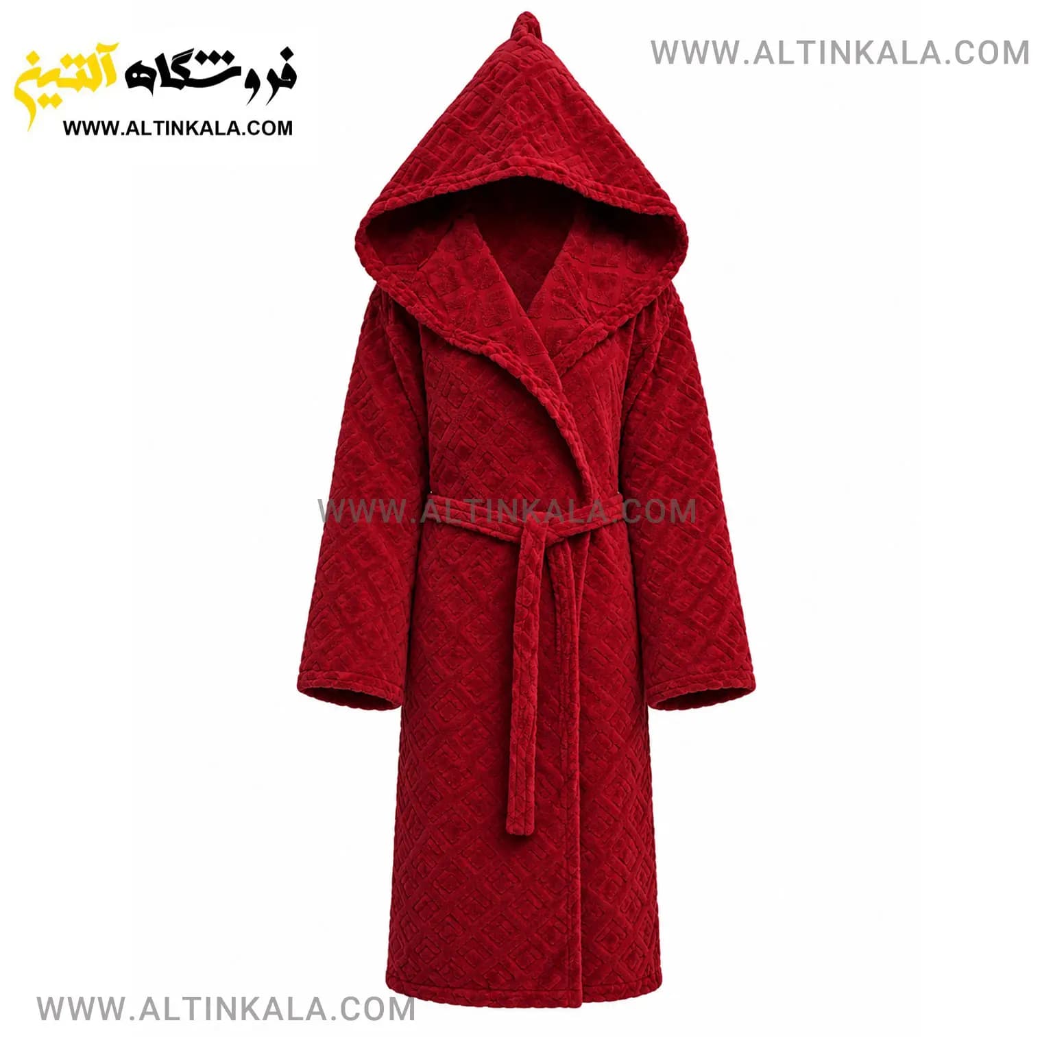 حوله پالتویی کودک ماندگار طرح ساده زرشکی سایز 110