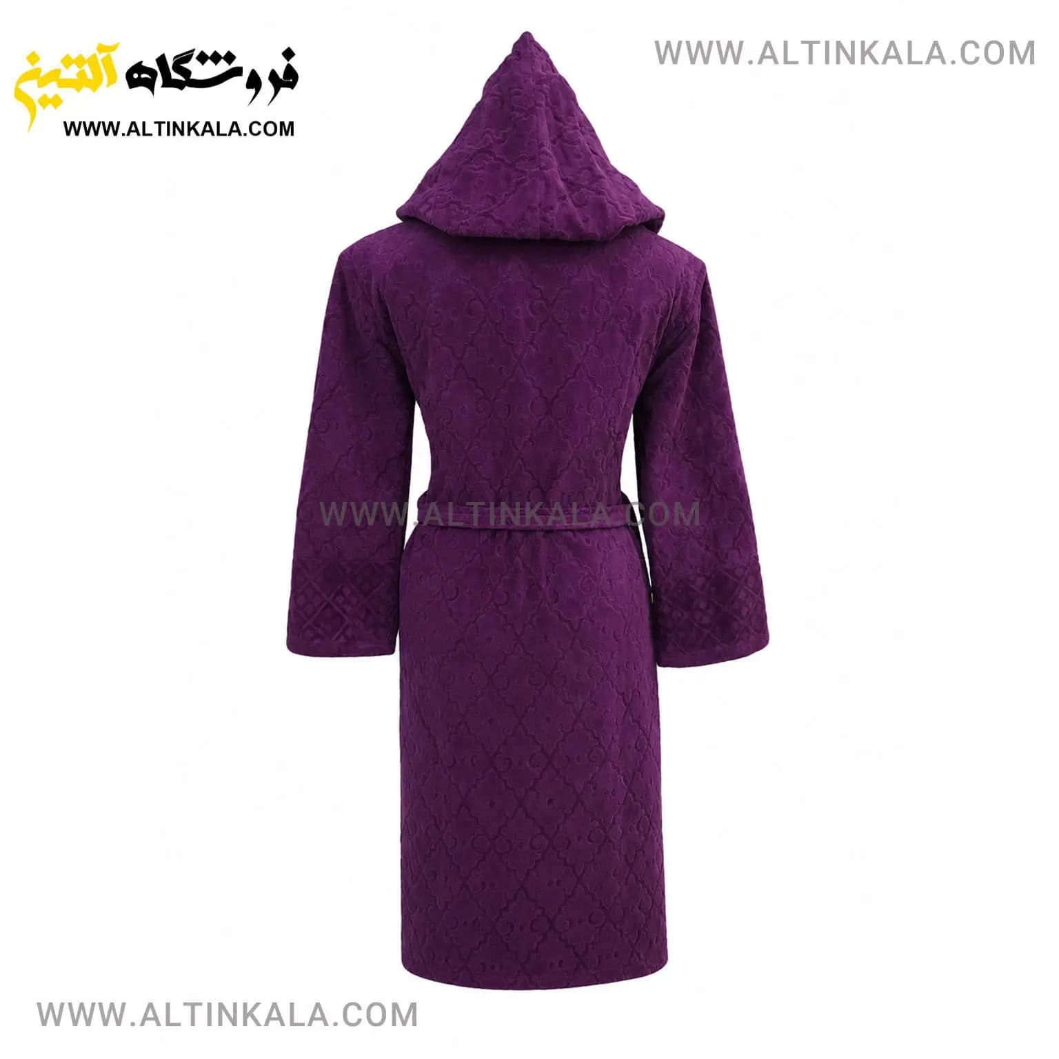حوله پالتویی ماندگار طرح لوزی بنفش سایز L — تصویر ۲