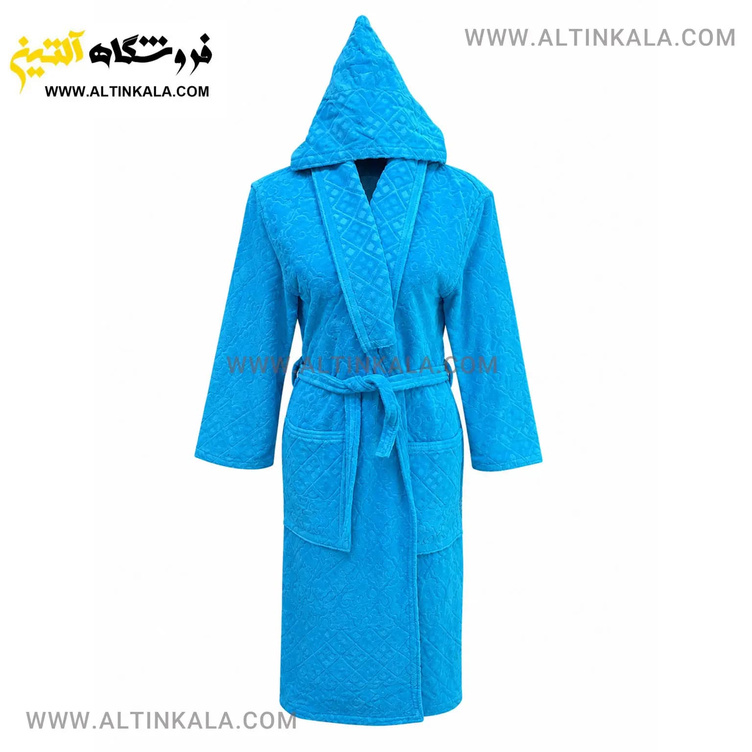حوله پالتویی ماندگار طرح لوزی آبی سایز L