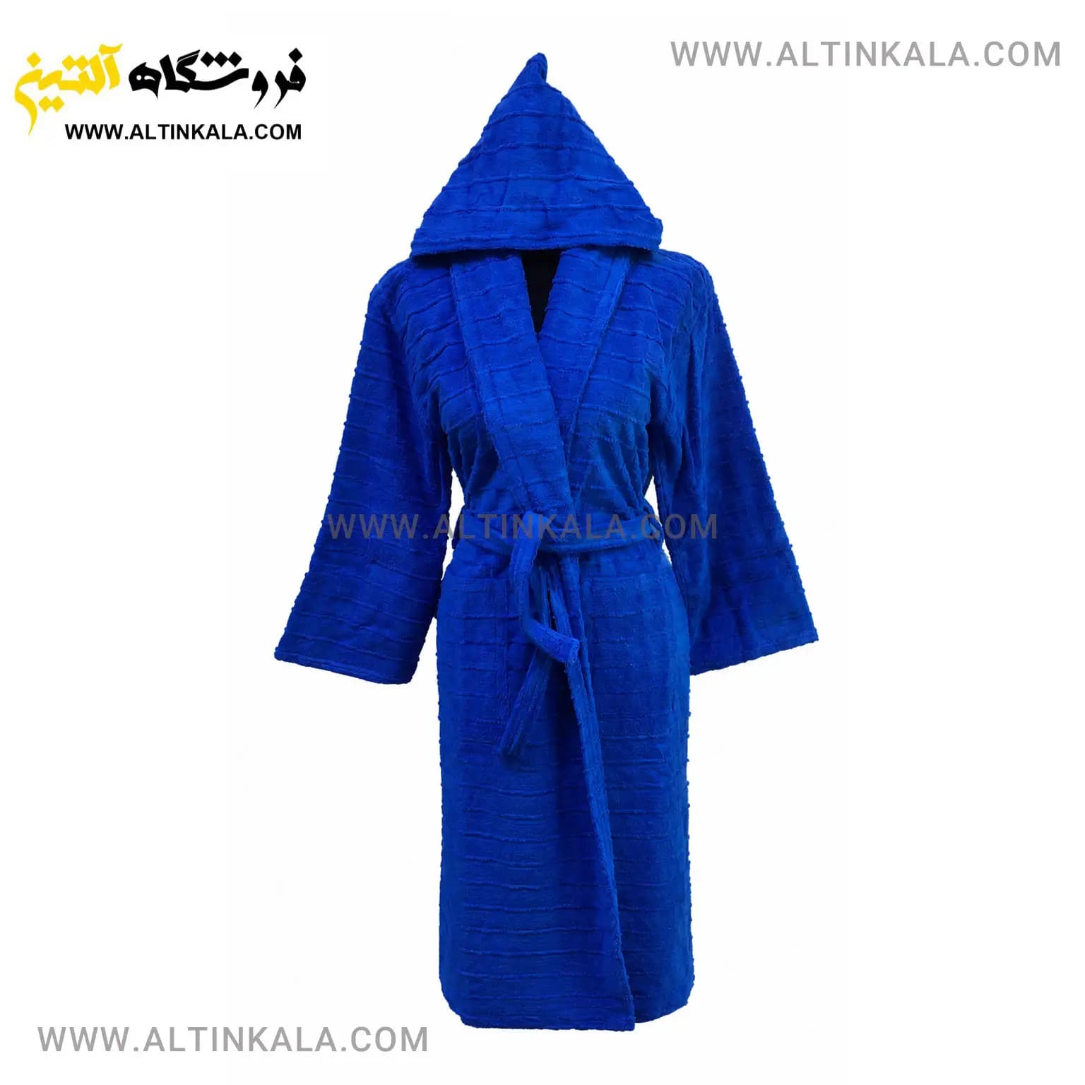 حوله پالتویی ماندگار طرح لارا آبی نفتی سایز L