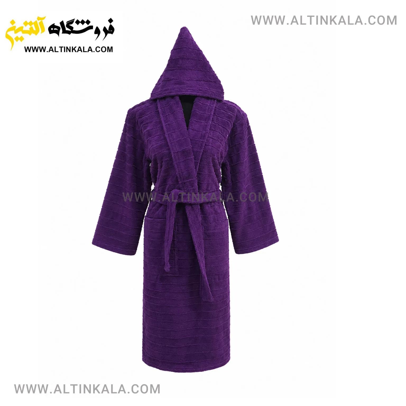 حوله پالتویی ماندگار طرح لارا بنفش سیر سایز L