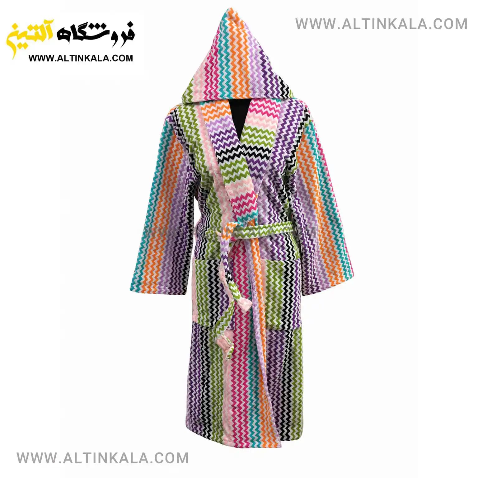 حوله پالتویی ماندگار طرح ونیز بنفش سایز L