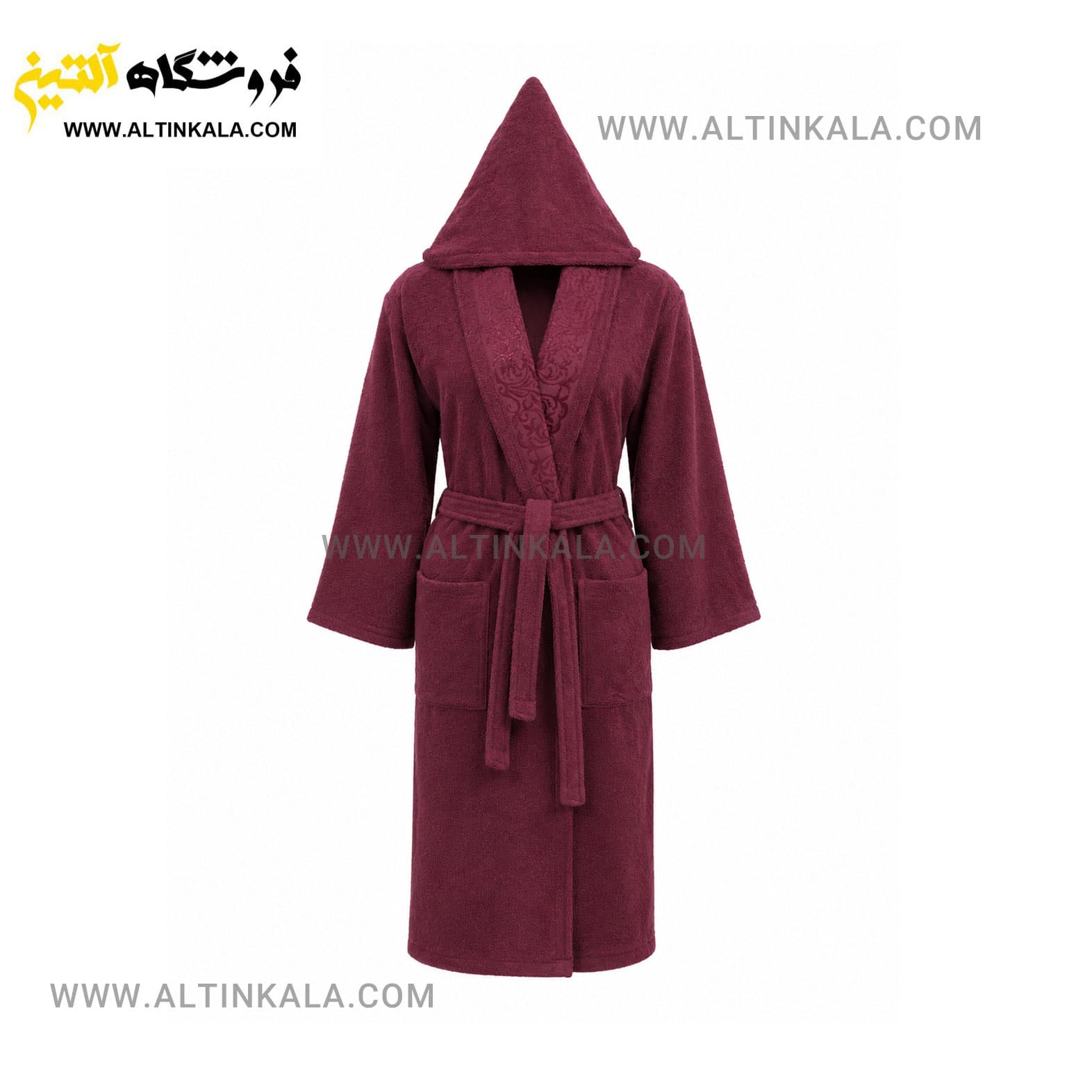حوله پالتویی ماندگار طرح یقه ابریشمی پیازی سایز L