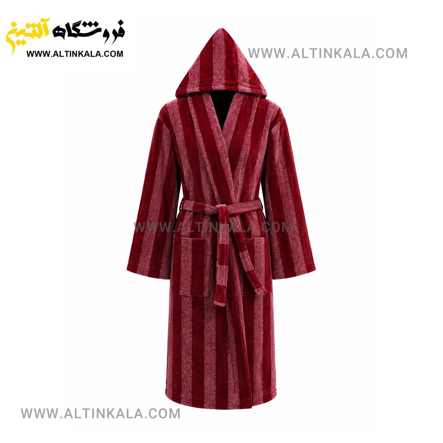 حوله پالتویی ماندگار طرح ملانژ زرشکی سایز L