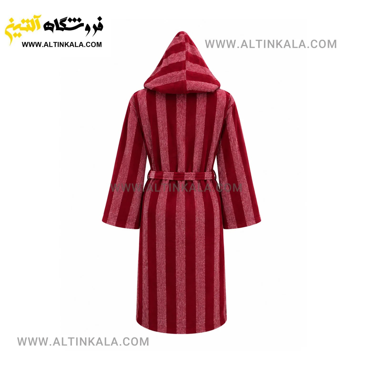 حوله پالتویی ماندگار طرح ملانژ زرشکی سایز L — تصویر ۲
