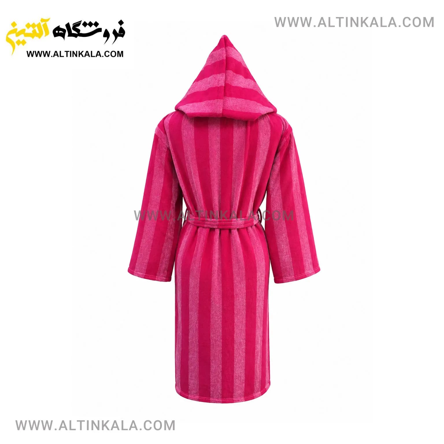 حوله پالتویی ماندگار طرح ملانژ صورتی سایز L — تصویر ۲