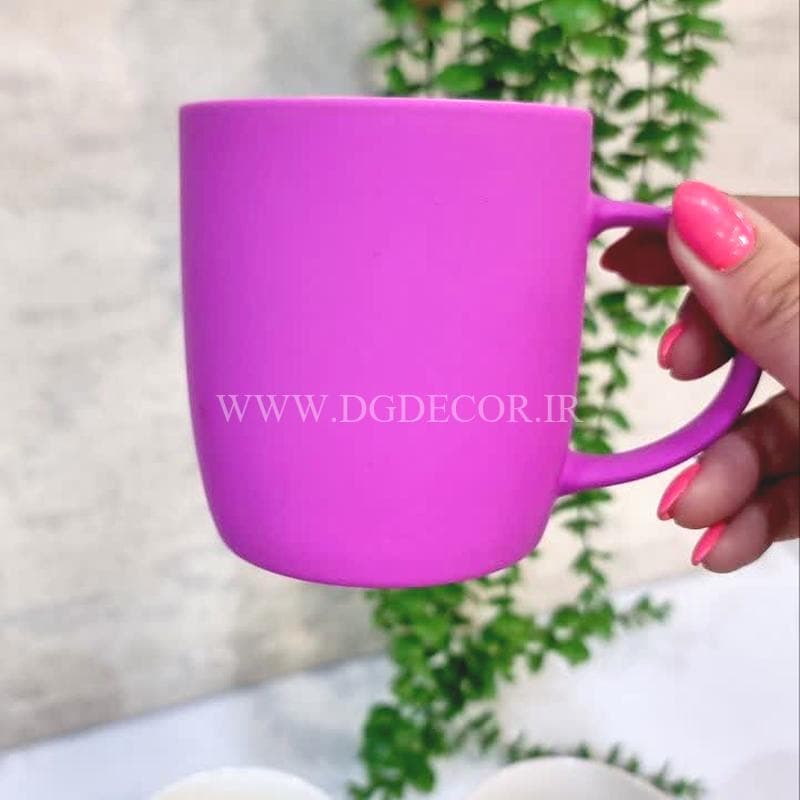 لیوان سرامیکی رنگی وارداتی در رنگ بندی متنوع — تصویر ۲